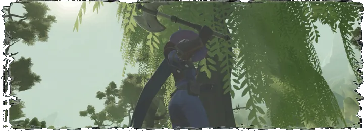 Players chopping wood, mining ore and fishing