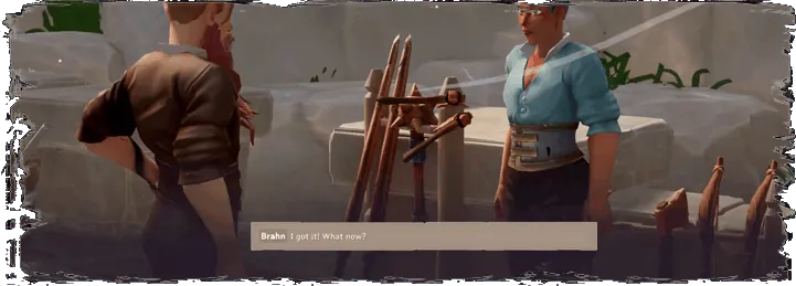 Players meeting townsfolk and exploring the castle together